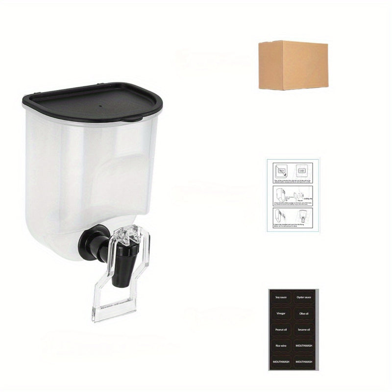 1pc Dispensador de pared ClearView para cocina y baño - Multifuncional, manual, de plástico, para jabón y champú, no necesita electricidad, 14,5 cm x 11,0 cm