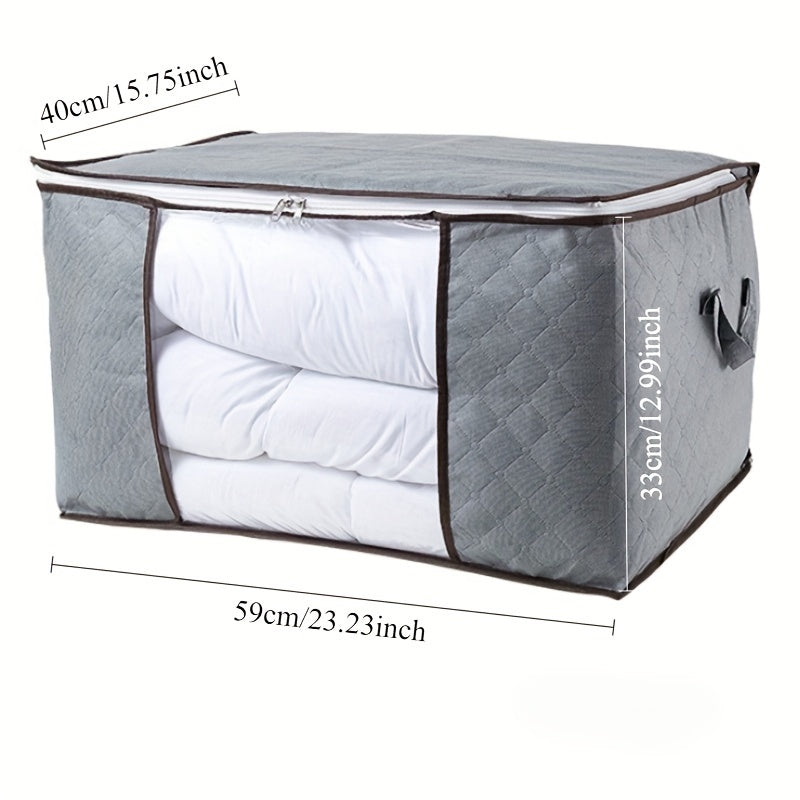 Bolsa de Almacenamiento Extra Grande Plegable con Asas Reforzadas - Organizador de Tela Gruesa Duradera para Edredones, Mantas y Ropa de Cama - Ventana Transparente, Cremallera Resistente