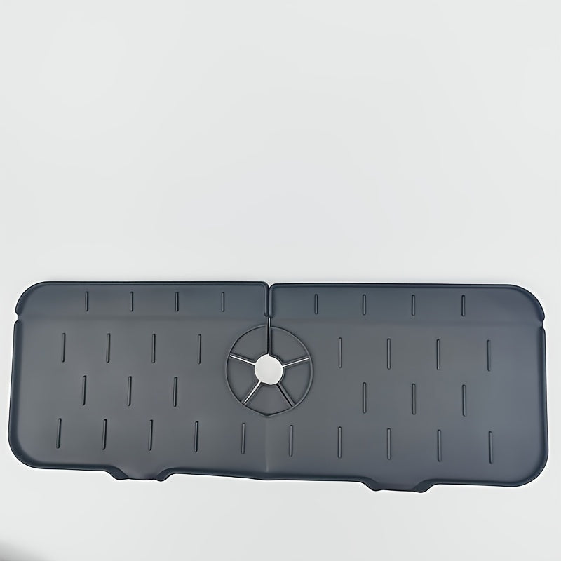 Bandeja Antideslizante de Silicona para Grifo, Protector Impermeable y Secado Rápido con Diseño Inclinado 5° para Control de Flujo de Agua, Anti-Reflujo Multiusos, Bordes Plegables Fáciles de Limpiar, Tapete Resistente al Calor para Secar Platos en Encim