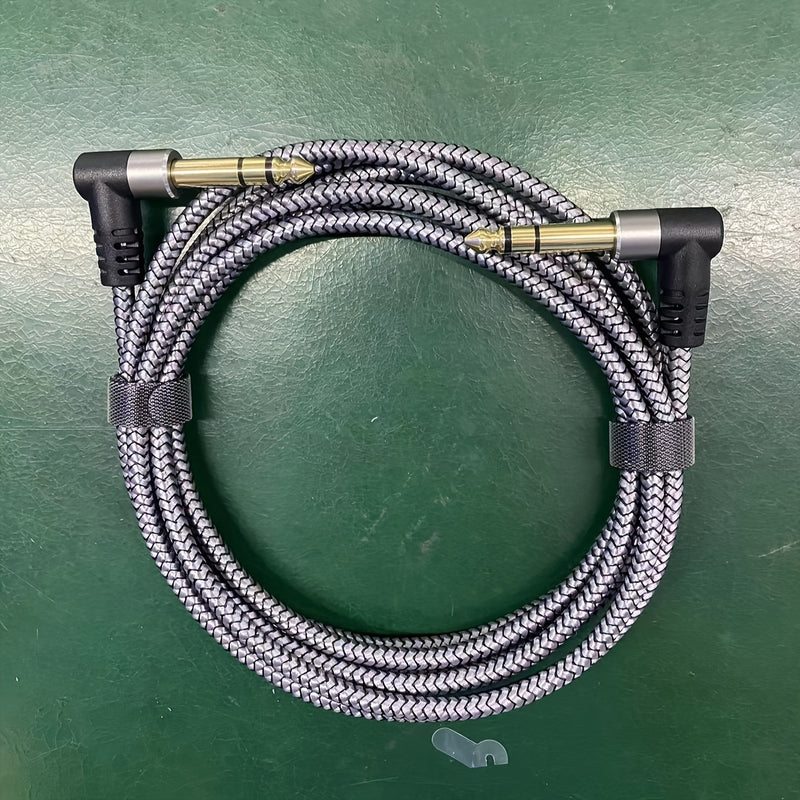 Cable de audio LUTREE6.5 macho a macho TRS para amplificador de potencia equilibrado de dos canales. Cable de conexión de audio en ángulo doble extremo universal Eid Al-Adha Mubarak.