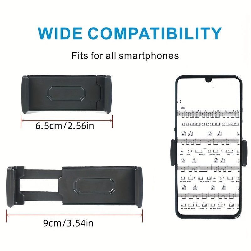 1 pieza de soporte de teléfono con clip ajustable de ABS - Soporte flexible y antideslizante para grabación en vivo y transmisión, compatible con teléfonos inteligentes e iPads, accesorio de transmisión | Soporte de teléfono elegante | Soporte de agarre