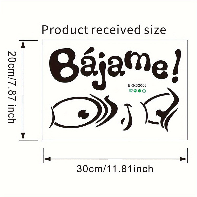 1pc Diversión Cartoon Anime PVC Decal de Tapa de Inodoro - "Bájame" Cita en Español, Acabado Brillante, Adhesivo Reutilizable de Plástico para Decoración de Tanque de Baño