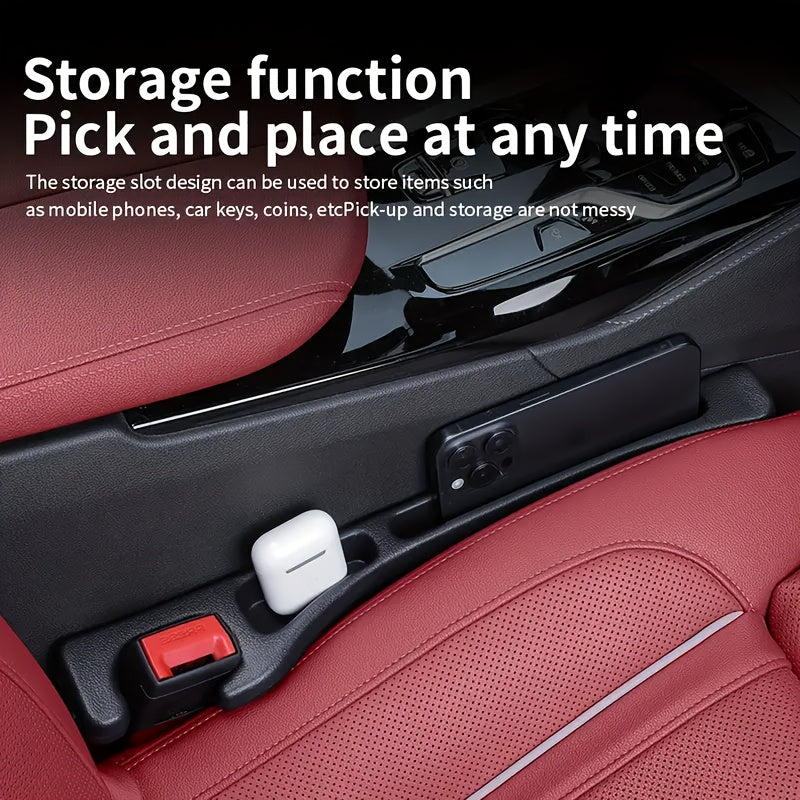 Pack de 2 Rellenos para Espacios del Asiento del Coche - Protectores Anticaída, Diseño Ergonómico en Plástico Duradero, Fácil Instalación para Autos Camiones y SUVs, Organizador de Consola Central y Espacio entre Asientos, Caja de Almacenamiento de Resid