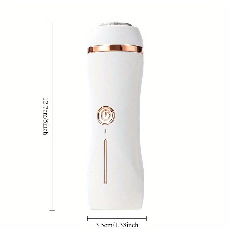 Limpiador Eléctrico Profesional de Pies - Exfoliante y Removedor USB con Luz Rápida Beige, Diseño Inalámbrico para Talones Suaves, Dedos y Pies - Herramienta de Cuidado para el Hogar y Viajes, Batería de Litio - Ideal para Pedicuras, Manicuras y Cuidado