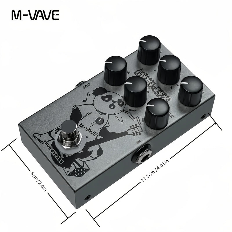 Pedal de Efectos M-VAVE MINI-EFX 9 en 1 con True Bypass, Control Remoto y Alimentación USB - 9 Opciones de Sonido, Pedal Digital Compacto para Guitarras Eléctricas, Bajo, Estilos Musicales Variados, Diseño Artístico Único, Construcción Metálica Duradera