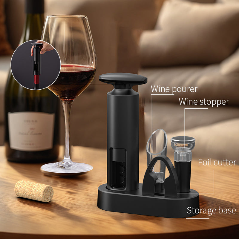Juego de Abrebotellas con Bomba Autoextraíble y Cortador de Papel para Fiestas, Accesorios de Cocina para Amantes del Vino