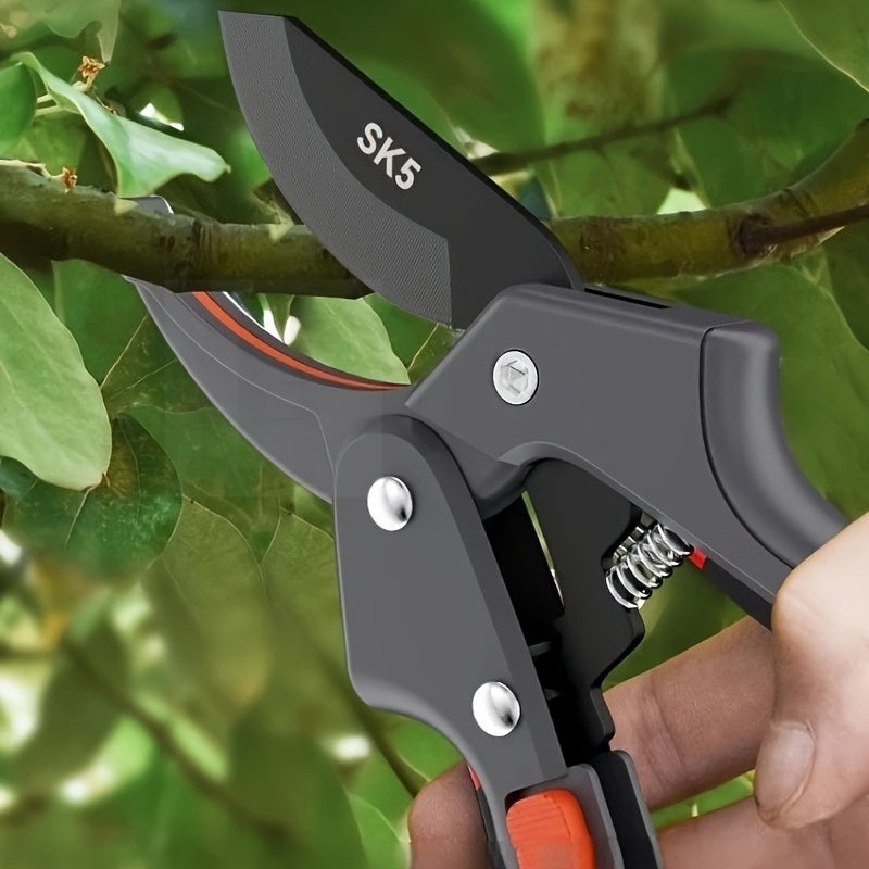 1pc Tijeras de Podar Profesionales de Acero al Carbono con Cuchillas SK-5 Afiladas - Mangos Ergonómicos Antideslizantes, Cortaúñas Manuales para Arbustos, Setos y Ramas Pequeñas - Diseño Moderno Duradero para Jardinería y Paisajismo, Tijera de Precisión,