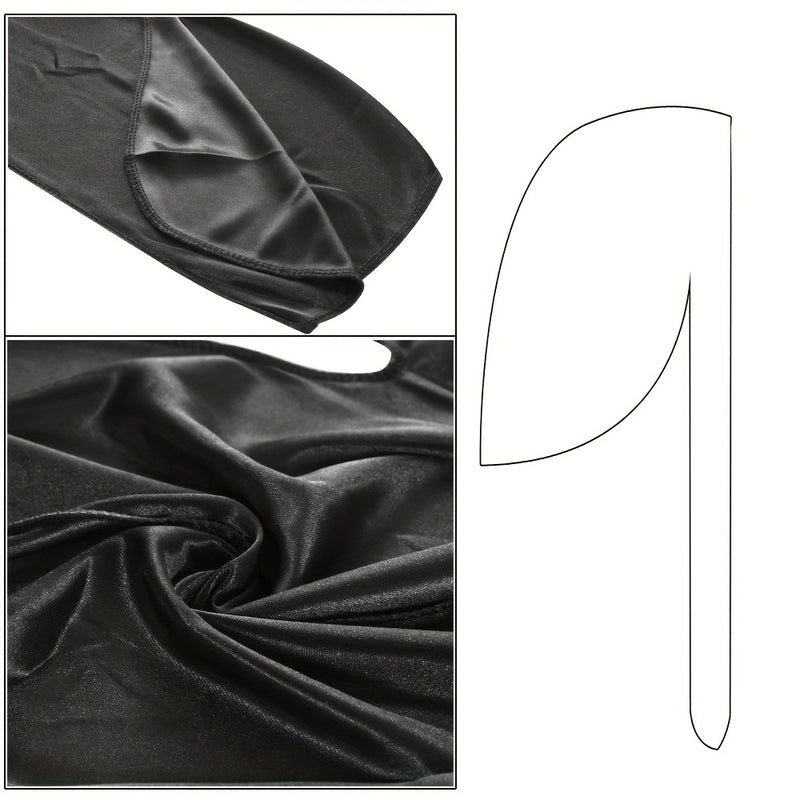 Gorro de ducha tipo bandana para hombres, durag sedoso con cola larga para ondas