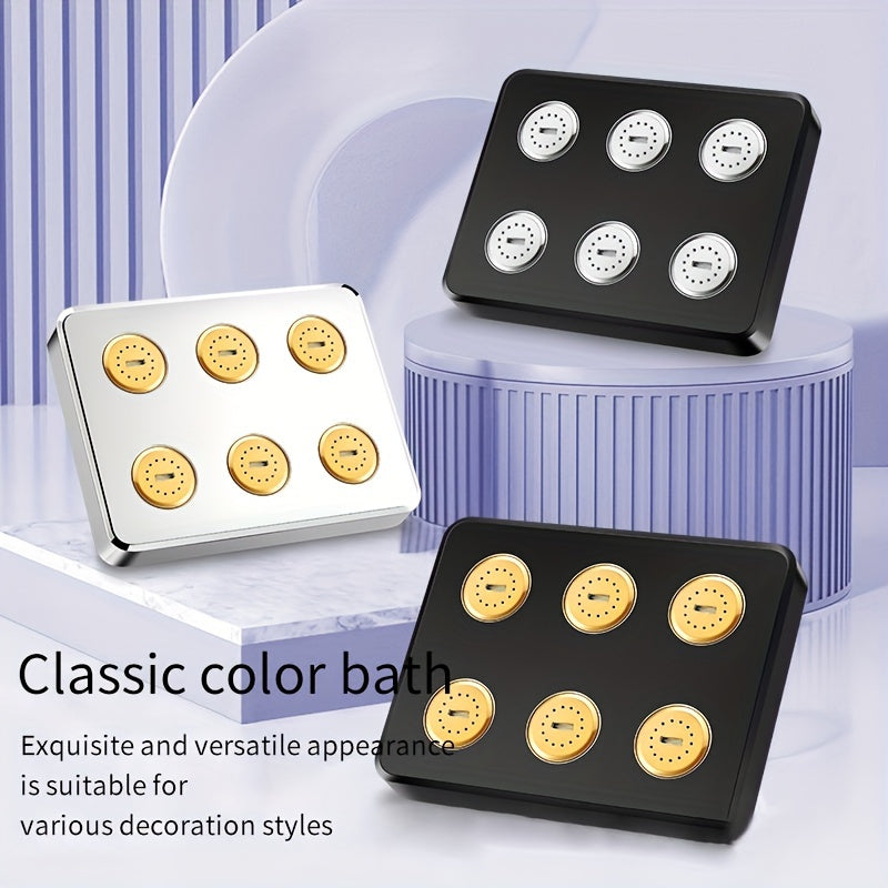 Rociador de Lluvia Deluxe de Alto Flujo, Montaje en Pared, Alta Tensión, Sin Necesidad de Energía, Diseño Clásico Cuadrado, Múltiples Opciones de Ducha, Experiencia Cómoda en el Baño, Accesorios para Ducha | Moderno Rociador | Superficie Suave, Accesorio