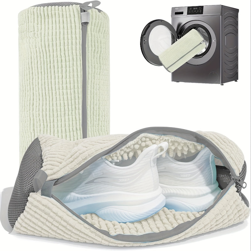 Regalo para el Día de la Madre - Bolsa lavable para zapatos de felpa sin lavado a mano, con cierre de cremallera, limpieza 360° y +1200 hebras suaves resistentes al desgarro, bolsa de lavandería reutilizable para tenis, viajes - Resistente a rayones y de
