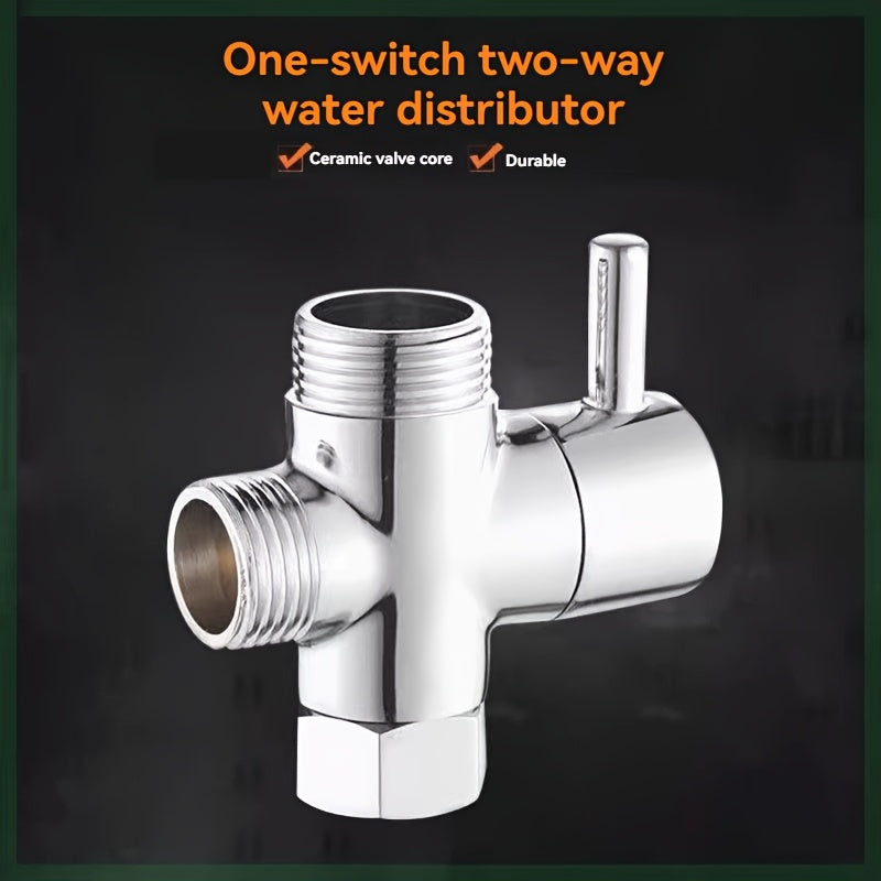 Válvula de ángulo de tres vías con una entrada y dos salidas, válvula de salida doble para el hogar con interruptor, distribuidor de ducha, válvula distribuidora de cabezal de ducha, diámetro de 20 mm, 3 vías, sistema de ducha universal de reemplazo, ada