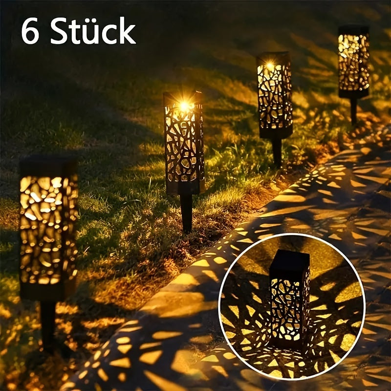 6 luces solares para exteriores, luces decorativas solares para caminos, iluminación para jardín y césped, luces LED solares para paisajismo