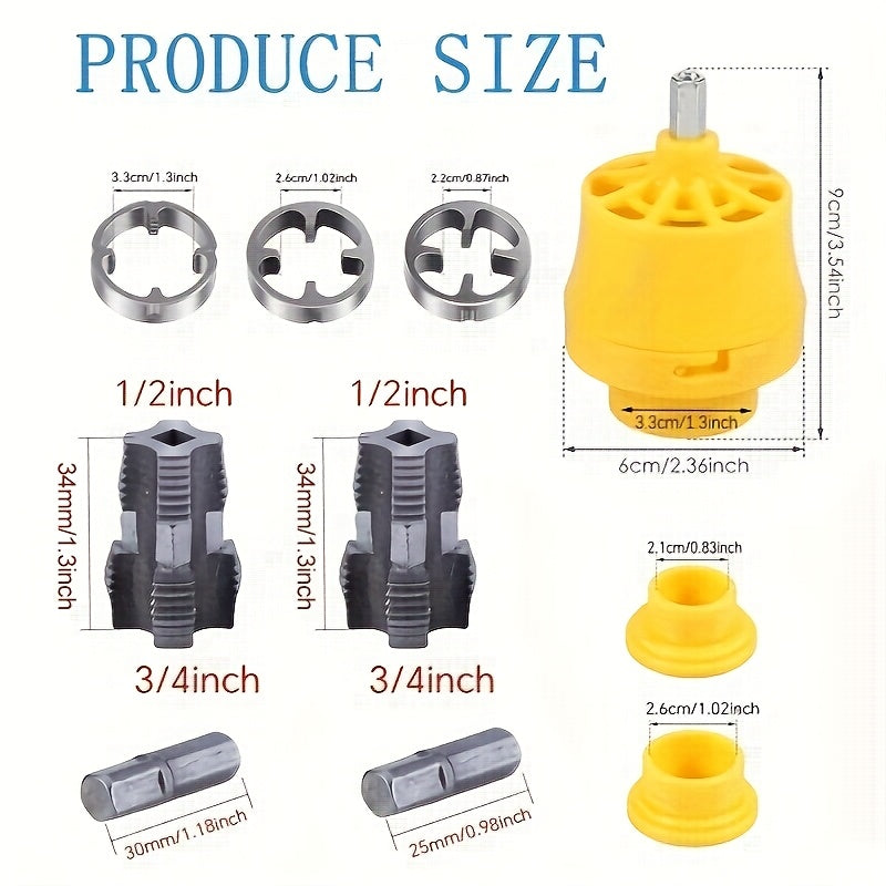 Juego de Herramientas para Roscar Tubos de Acero, 11 Piezas con 3 Matrices (Externa + Interna), Kit de Roscado para PVC y Plástico - Herramientas Eléctricas para Roscar Tuberías de 1/2 Pulgada, 3/4 Pulgadas y 1 Pulgada