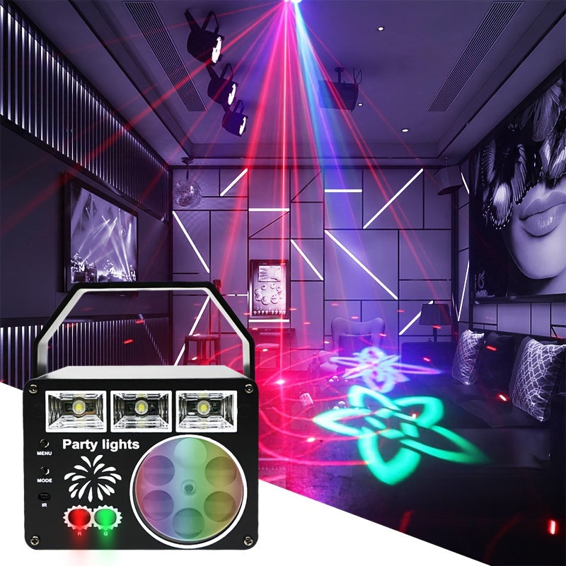 Proyector de Luz Estroboscópica LED con USB y Control Automático y por Voz - , Activado Remotamente para Fiestas, Raves y Decoraciones de Eventos (Lunes Cibernético, Navidad, Acción de Gracias, Día de los Muertos, Diwali)