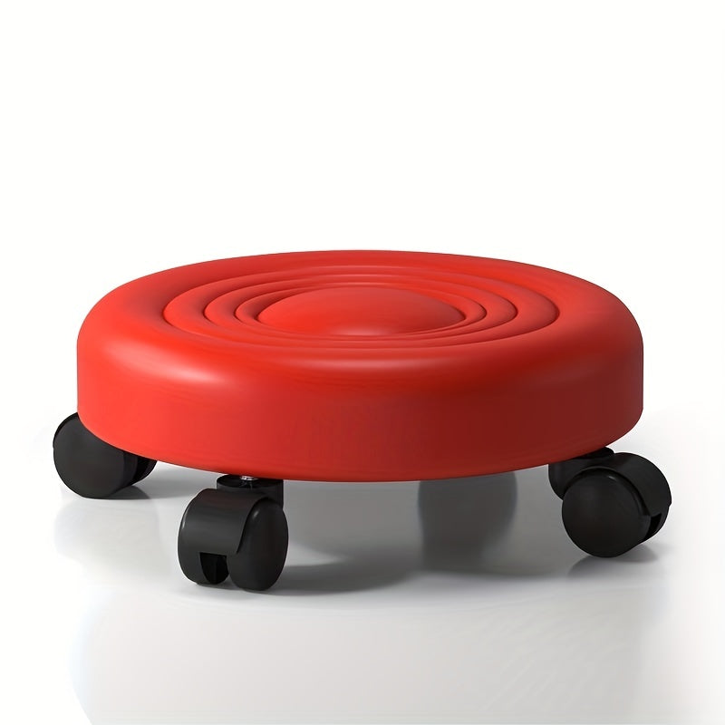 1 Pieza, Taburete Bajo Para Sentarse, Taburete Pequeño Con Ruedas, Silla Giratoria De 360 ° Para Adultos, Trabajo De Limpieza, Taburete Bajo Al Suelo Con Almohadilla Suave Y Ruedas Giratorias