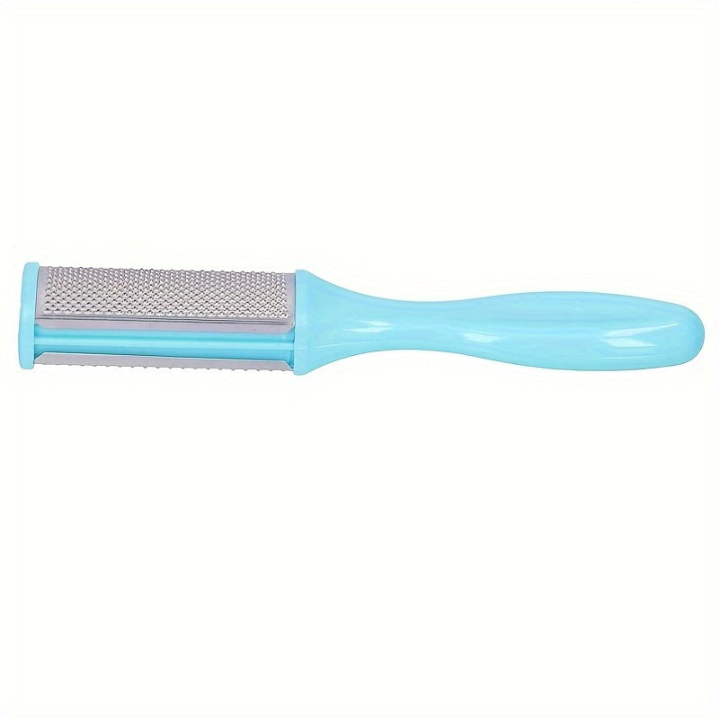 1pc Herramienta de Pedicura de Acero Inoxidable - Raspador Exfoliante para Pies y Manos con Mango Ergonómico Azul Claro, Removedor Manual Beige Claro, Sin Batería Necesaria, Esencial Duradero para Hogar y Viaje, Diseño Elegante, Construcción Robusta, Cui