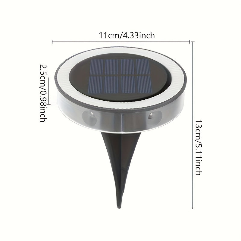 4 luces solares para entierro en tierra, decoración de jardín de patio al aire libre con disposición de pasos solares, luces de enchufe para césped, luces de escaleras