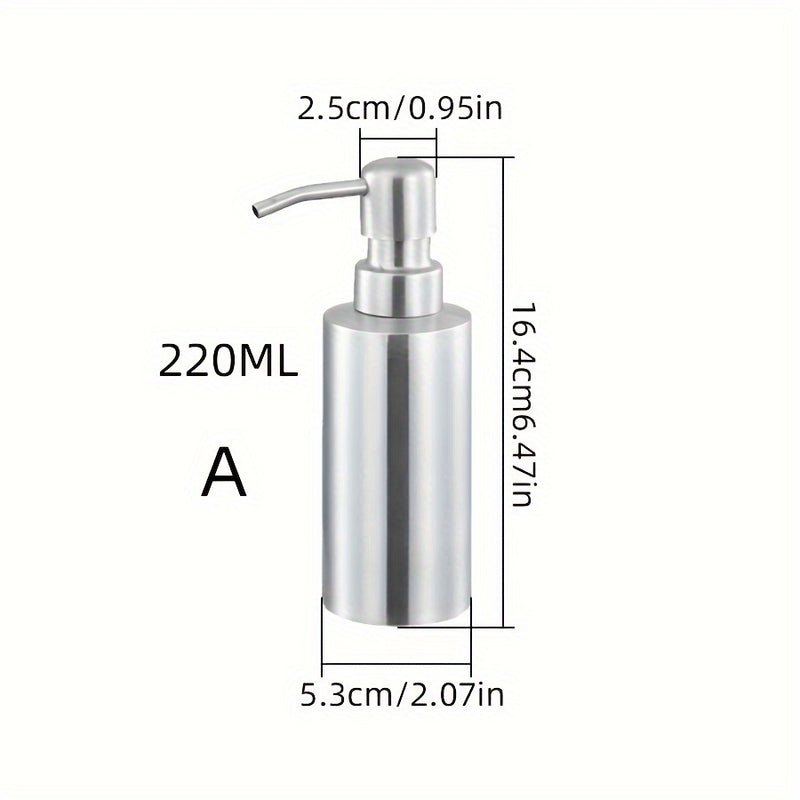Botella de dispensador vacía de acero inoxidable, botella de dispensador recargable con bomba para loción, gel de ducha, champú y acondicionador, accesorios de baño de hotel