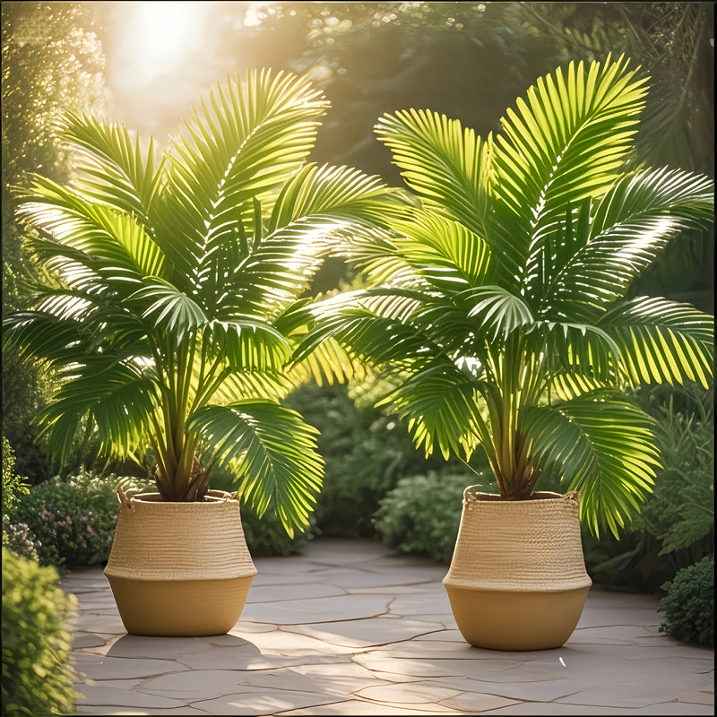 Juego de 2 palmeras artificiales tropicales de gran tamaño de 127 cm - Hojas verdes vibrantes, decoración duradera de plástico para interiores y exteriores, adecuada para Navidad, Acción de Gracias, Día de la Madre, Domingo de Ramos | No se necesita rega