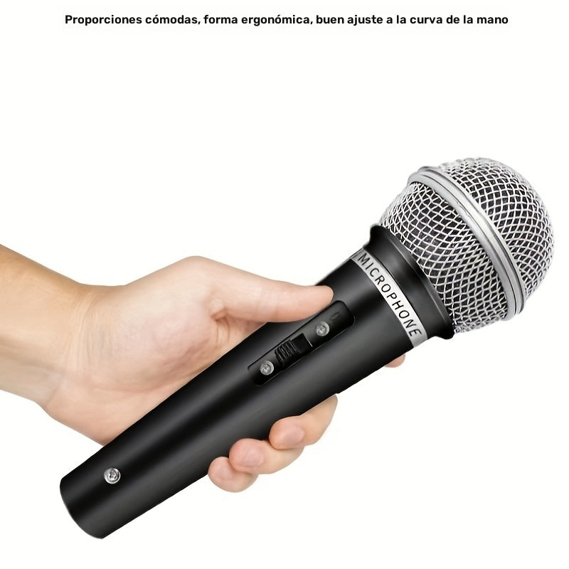 Microfono Dinámico Rzosom con Cable y Conector de 6.5mm - , para Karaoke, Presentaciones en Vivo, Reuniones y Streaming Doméstico, Alimentación por DC, Malla Reductora de Explosivos, Diseño Elegante, Equipo de Audio para Reuniones, Construcción Robusta,