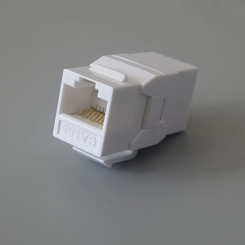 10 Piezas de Paneles Ethernet RJ45 CAT6A - Conectores Keystone Blindados UTP con Contactos Dorados, Cableado Recto y Cruzado, Fácil Instalación para Redes Domésticas/Oficina/Gaming