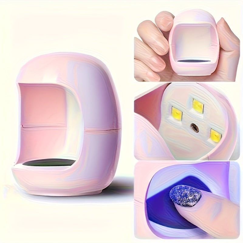 Lámpara de uñas LED de secado rápido con alimentación USB y cable - Diseño portátil en forma de huevo para el arte de uñas de secado rápido, esencial para el cuidado de las uñas de las mujeres | Cuerpo de plástico moderno, no necesita batería, accesorios