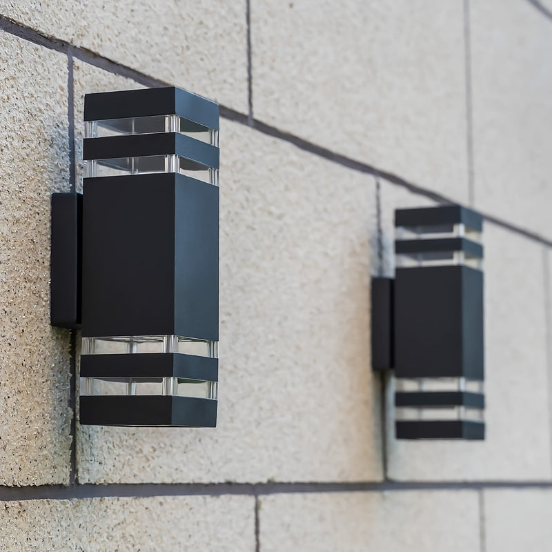 1/2 piezas de lámpara de pared para exterior con base E27 reemplazable, ideal para porche, puerta principal, jardín, balcón o escaleras (no incluye focos)