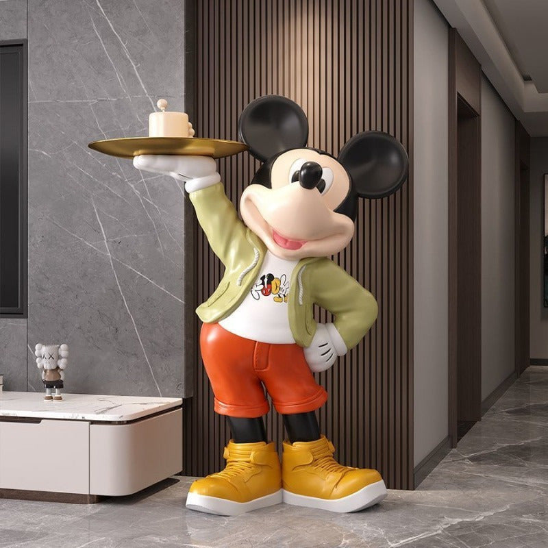 Figura grande de resina de Mickey Mouse - Colores vibrantes, PVC duradero, perfecto para regalos de cumpleaños, decoración de fiestas y decoración de hogar, diseño juguetón, artesanía de calidad.
