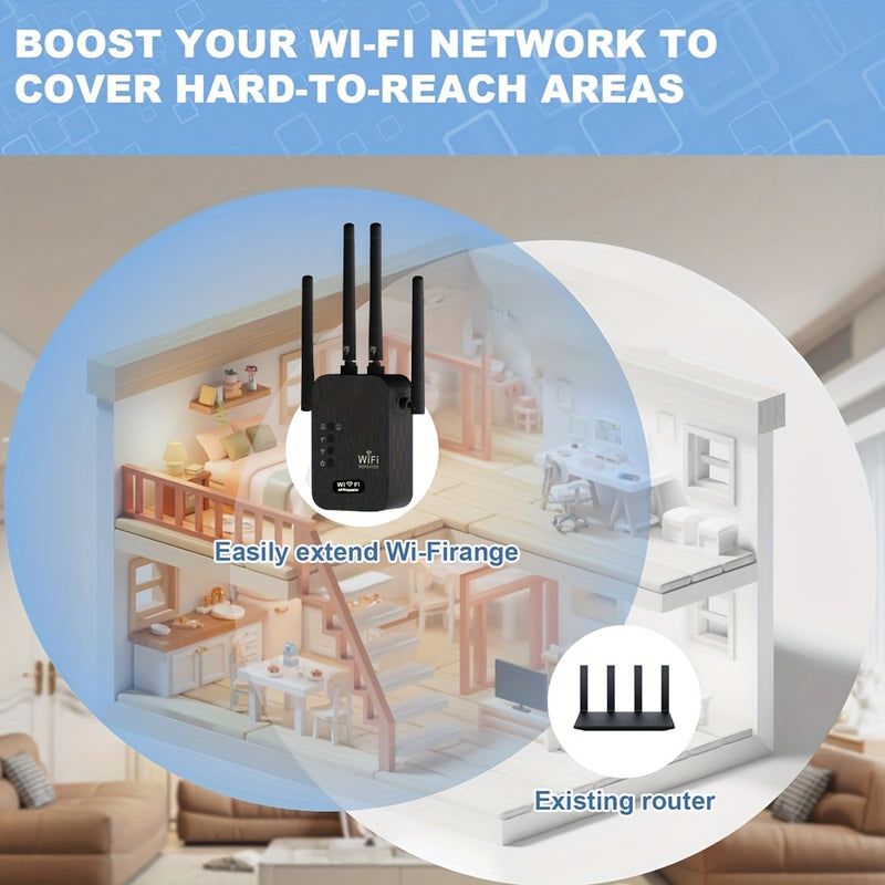 Amplificador de señal WiFi 2.4G HZ con cobertura de 10000 pies cuadrados, repetidor de rango de WiFi, amplificador de Internet 2.4G HZ.