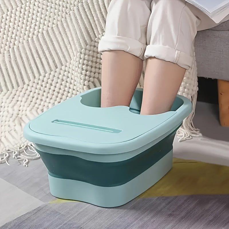 Baño de Pies Plegable - Taza Portátil para Remojo de Pies con Gran Capacidad, Operación Manual Sin Batería Necesaria, Plástico Duradero y Diseño Ergonómico con Asas, Sin Aroma, Ideal para Hogar y Viajes, Rutina de Autocuidado, Bañera Elegante, Material F
