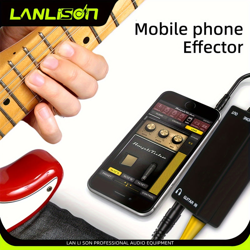 Adaptador de Audio Lanlison - Conecta Guitarra, Bajo, Altavoz, Batería Eléctrica y Piano a Smartphone para Grabación y Efectos, Convertidor, Línea