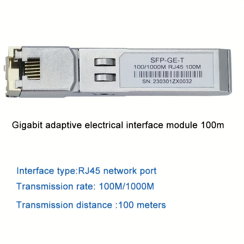 Módulo de puerto Ethernet SFP de 1000M - Interfaz de red adaptativa RJ45 de Gigabit, compatible con switches Huawei/H3C/Cisco/Juniper/Intel, ideal para transceptores de fibra, routers, switches, servidores y firewalls, módulo de interfaz de red | Módulo