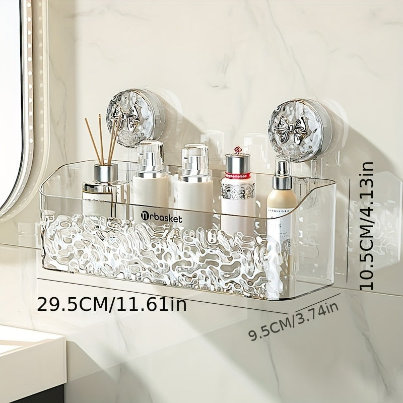 Organizador de Baño con Ventosa de Fácil Instalación - Cesta de Almacenamiento Montada en la Pared para Artículos de Aseo, Sin Necesidad de Taladrar, Decoración de Regalo para Navidad/Halloween