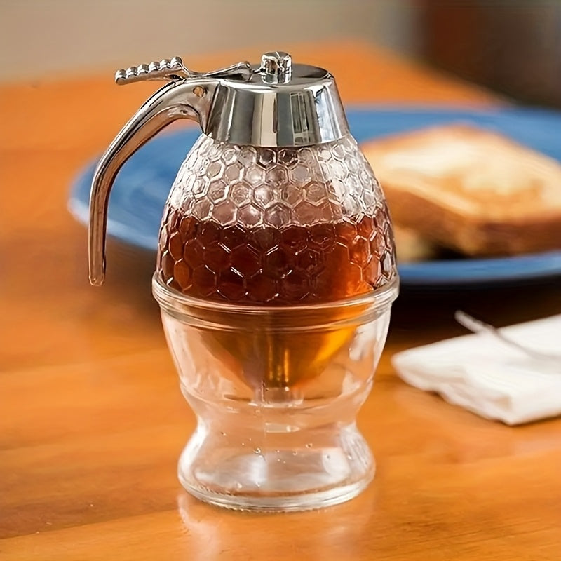 Dispensador de miel con base, ideal para jarabes, salsas y condimentos, multifuncional para cocina, apto para aceite de oliva, chocolate y leche condensada