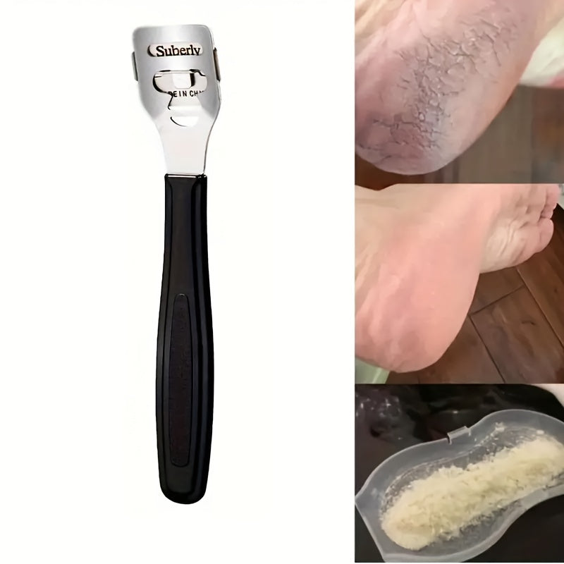 Juego de cuchillos de pedicura de acero inoxidable con 10 cuchillas para eliminar cera vieja y luz muerta beige, tijeras de pies para raspado de talones, sin perfume, no requiere energía.