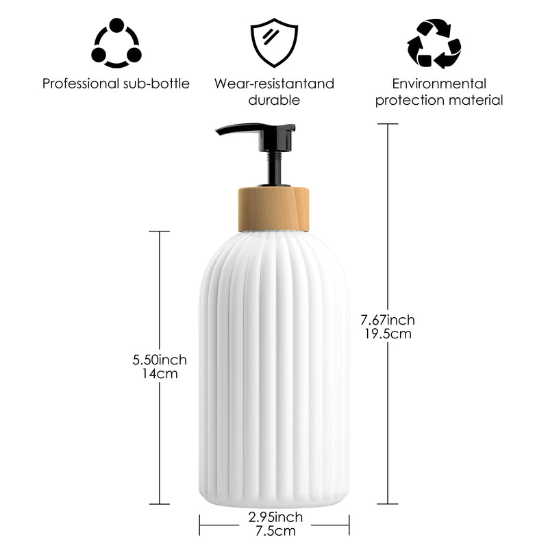 3 Piezas, Dispensadores De Jabón De 16.91 Oz Con Etiqueta, Dispensador De Loción, Dispensadores De Jabón De Ducha Vacíos Con Bomba, Para Champú, Gel De Baño, Acondicionador, Artículos De Baño, Organizadores De Baño