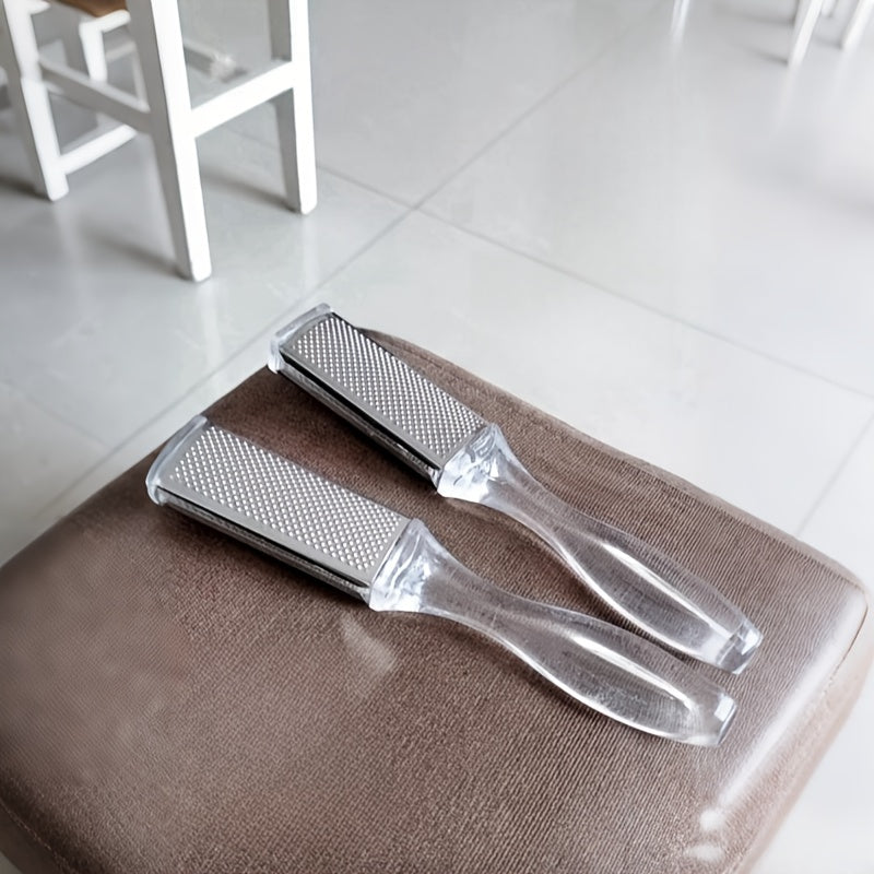 2 unidades de lima de pie de plástico hipoalergénico - Portátil, no necesita batería, ideal para viajes y uso en casa, elimina callos y piel muerta, cuidado de pies para viajes | Diseño ergonómico | Lima de pie duradera