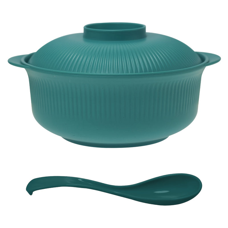 Dos Juegos de Nuevas Cacerolas con Tapas y Cucharas Largas, 1100ml/38oz Capacidad Grande, Tazón de Ramen de Mano, Fácil de Limpiar, Tazón Redondo para Servir, Tazón para Ensalada de Frutas en Casa, Tazón para Postre, Tazón para Sopa, Tazón para Almuerzo