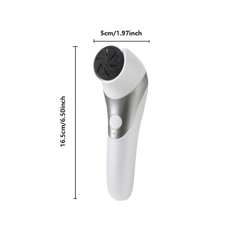 Amoladora de Pies Eléctrica Recargable USB - Doble Cabezal, Ideal para Pulir Uñas Artificiales y Secas en Color Beige Claro. Fácil de Usar con Cabezales Reemplazables