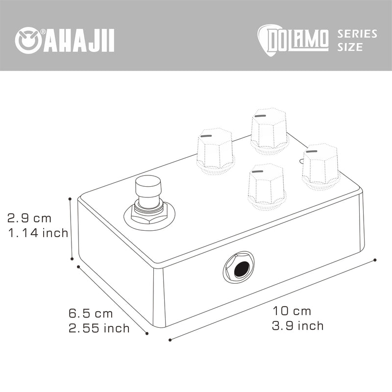 Pedal de Efecto Tremolo Estilo Vintage DOLAMO D13 con Controles de Intensidad y Velocidad, Diseño True Bypass para Guitarra Eléctrica