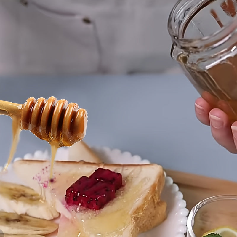 1pc Cuchara de Miel de Madera Premium, Práctica Cuchara de Miel con Mango Largo, Utensilio de Cocina para Verter y Mezclar Fácilmente