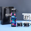 Taza Térmica de Acero Inoxidable Disney Stitch de 17oz, Aislada al Vacío, Reutilizable, Solo Lavado a Mano, Multiusos, con Vaso, para Adultos, Café, Bebida Caliente, Bebida Fría, Botella de Agua LHB03211