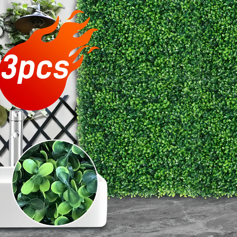 3 paquetes de paneles de césped artificial de hiedra - Pared de césped falso resistente a la radiación UV de PE, 120 cm x 60 cm, gran decoración colgante para exteriores/interiores, resistente al tiempo, para jardín, patio, hotel, Acción de Gracias, Navi