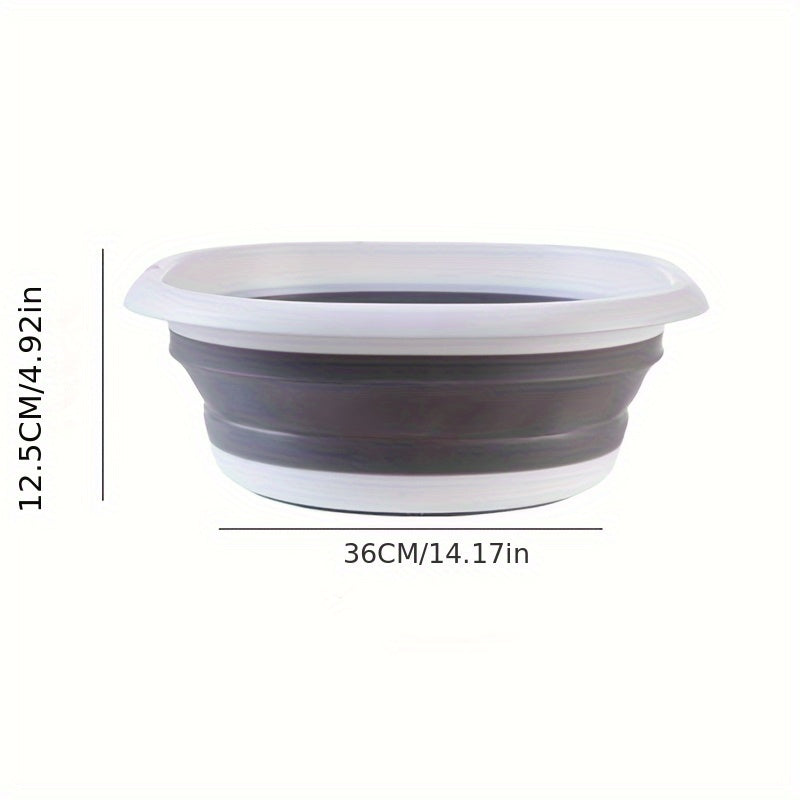 Bacineta de lavandería plegable y portátil - Diseño moderno para baños de pies y lavado de RV, bañera de pies de plástico duradera de uso múltiple sin necesidad de electricidad, compacta y viajera para apartamentos, baño de pies, superficie lisa, flujo d