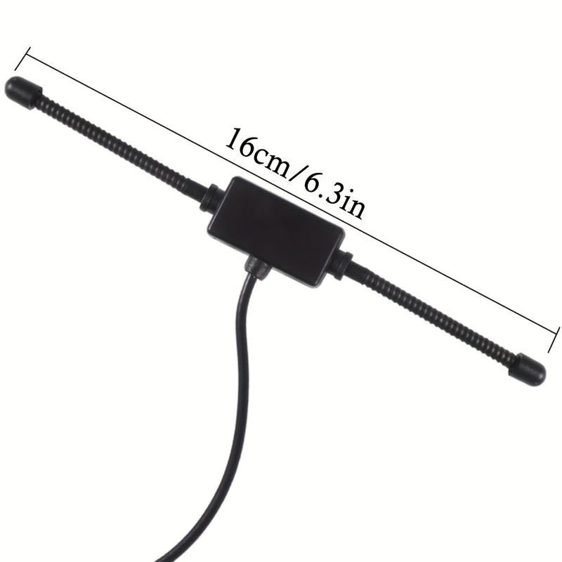 Antena Dipolar Universal para Estéreo de Coche AM FM, Antena Adhesiva Oculta para Radio AM FM en Vehículos Camión SUV con Cable de 3.05 Metros y Conector DIN (Macho)