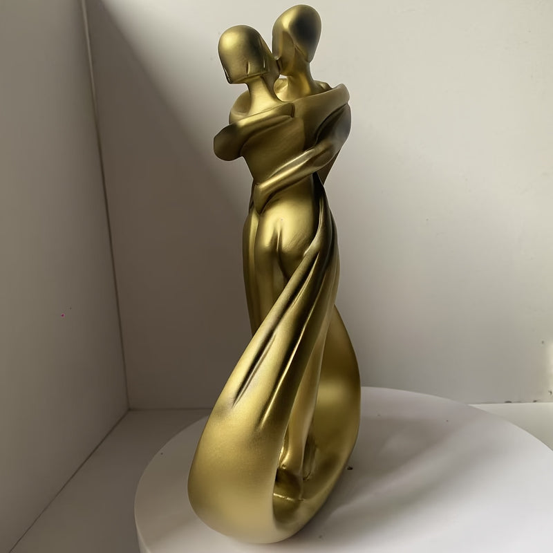 Escultura Elegante de Resina para Parejas Románticas - Decoración con Tema Clásico del Amor para Hogar, Oficina y Eventos en Hoteles - Acabado Dorado Disponible, Decoración para Bodas