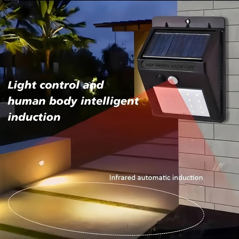 8 luces solares para exteriores, luces de seguridad solares inalámbricas con sensor de movimiento, luces solares para pared para puerta principal, jardín, garaje