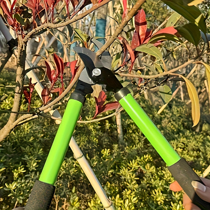 1 pieza de tijeras de poda de alta resistencia con cuchillas de acero de carbono afiladas - Manijas ergonómicas, ideales para ramas gruesas, árboles frutales y tallos de flores - Herramienta de jardinería manual para podar sin esfuerzo, mantenimiento de