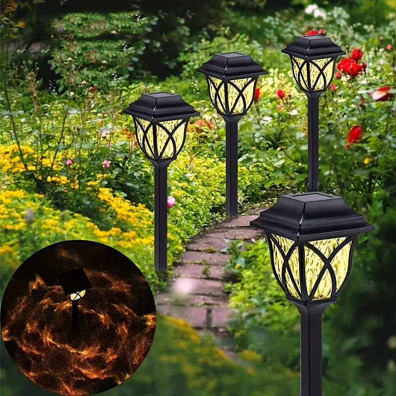 8 piezas Luces de jardín solares, lámparas LED para exterior de césped para patio, jardín, patio, patio, valla, entrada, decoración de camino, impermeable IP44