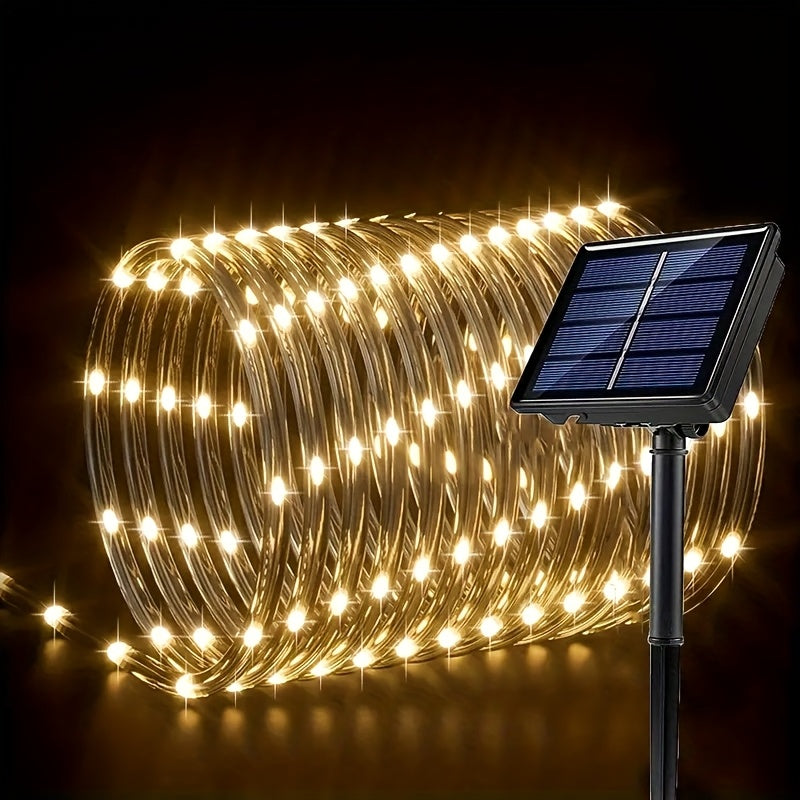 Tira de luces LED solares para exteriores, 8 modos, luces decorativas para jardín, fiestas, Navidad, árbol de Navidad, Halloween, bodas y decoración de patio